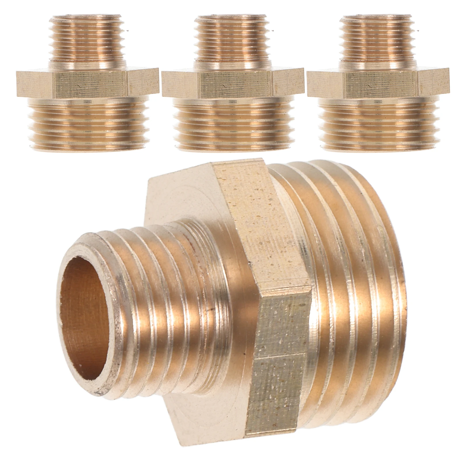 

4Pcs Copper Threaded Connector Garden Hose Adapter Durable Pipe Fitting Water Hose Coupling Replacement Quick Connect