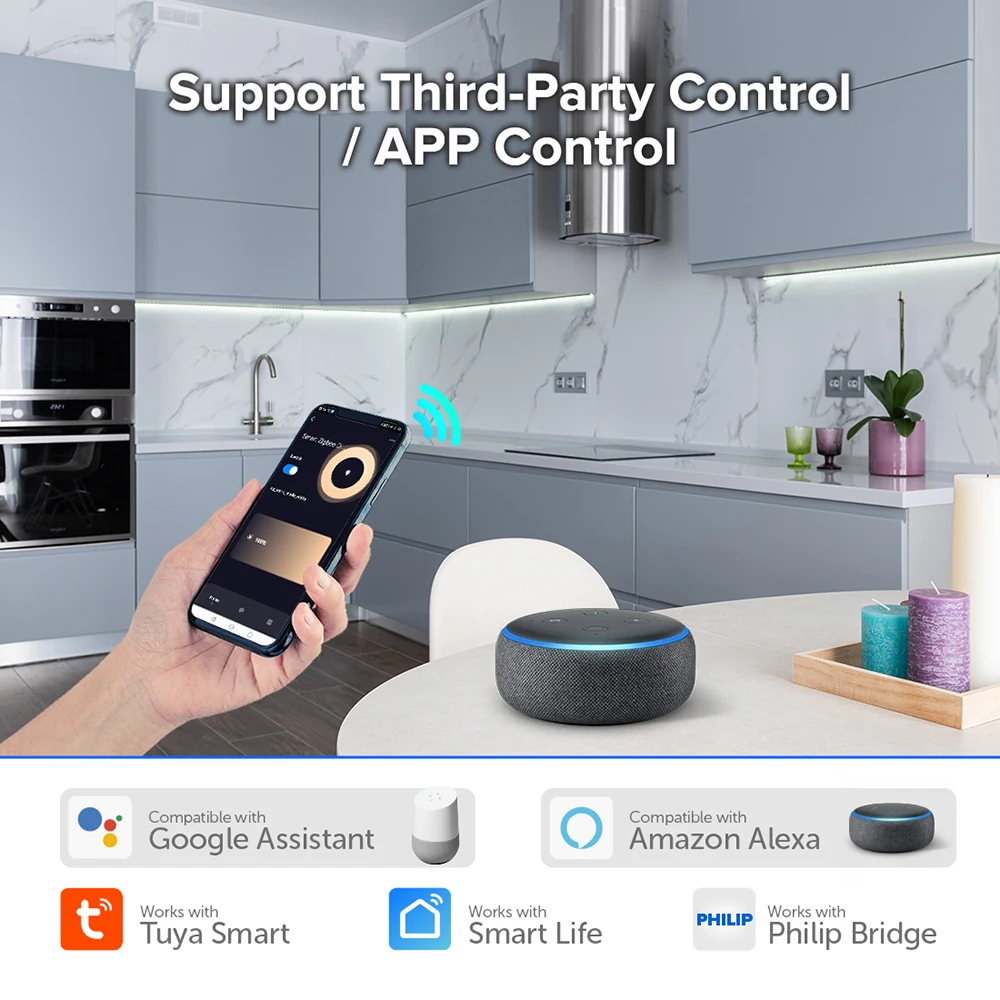 Triac Dimmer LED Controller AC110V 240V Tuya Smart Life WiFi Zigbee 3.0 RF Push Switch Control 2.4G Remote Alexa Google 154-308W