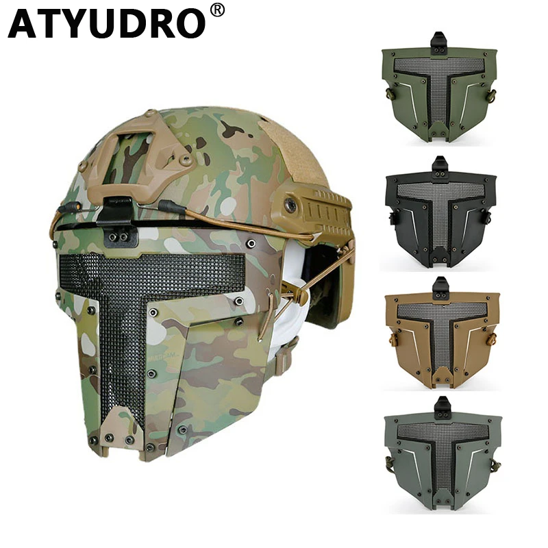 

ATYUDRO Tactical Masks Airsoft Paintball Half Face Low-carbon Steel Mesh Comfortable Shooting CS Wargame New Sports Accesories