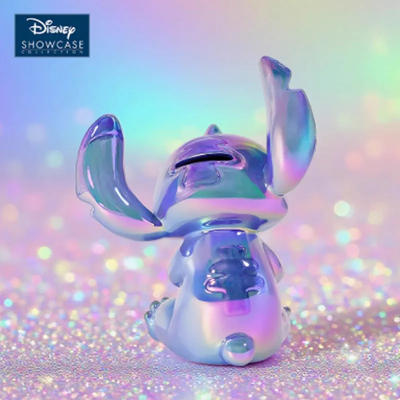 Disney Original Garage Kit Lilo & Stitch Stitch Electroplated Piggy Bank อะนิเมะ Action Figures ของเล่นสําหรับของขวัญเด็กชุดเครื่องประดับ
