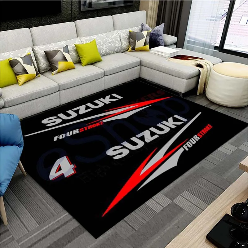 S-SUZUKI Motorcycle Custom Living Room Rug Non-slip Bathroom Mat Gift Soft Yoga Rugs Room Decor Area Rug Soft Play Mat Carpet