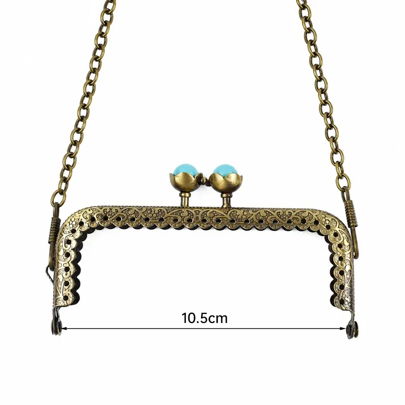 1/2/3/5Pcs 10.5cm Antique Bronze Purse Frame Handle Metal Kiss Lock Clasp with Pearl Coin Wallet Clutch Bag DIY Accessories