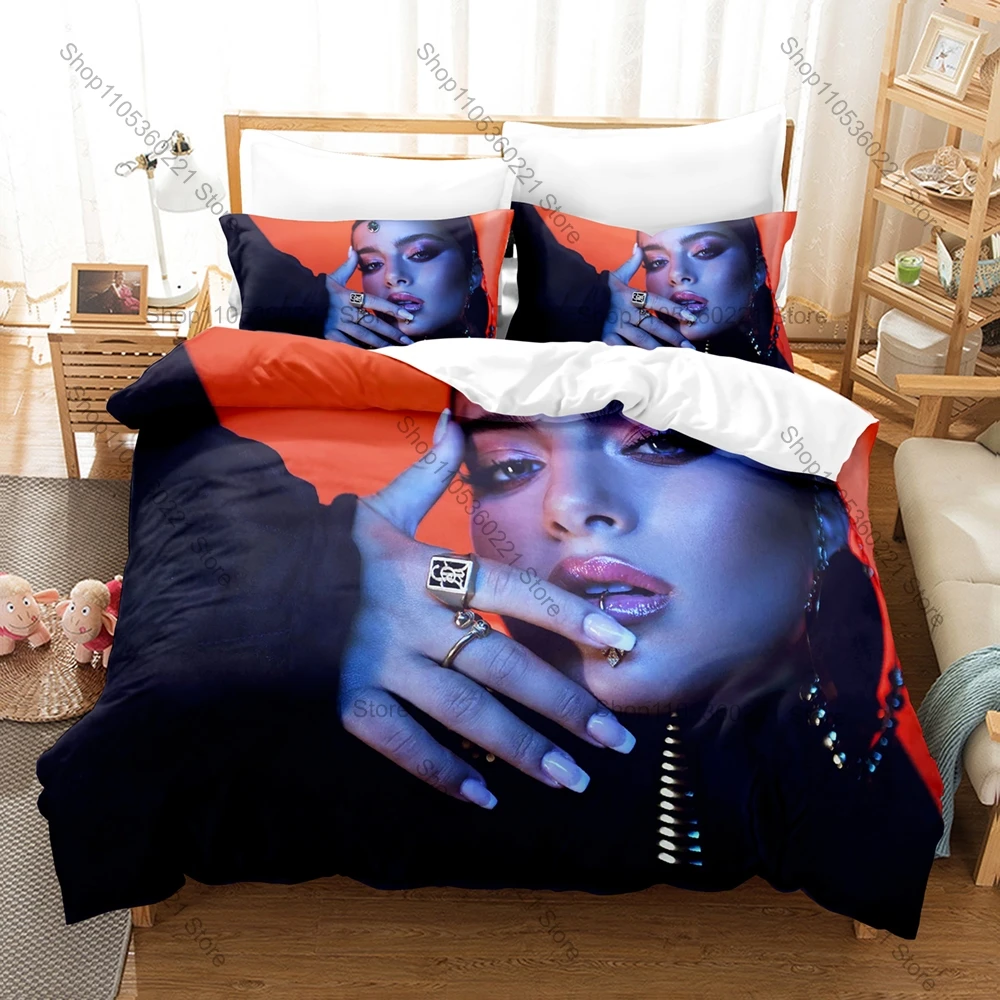 Popular Israeli Singer Noa Kirel Duvet Cover + 2 Pillowcases, Fashion Album Design Bedding Set All Season Use for Enthusiasts