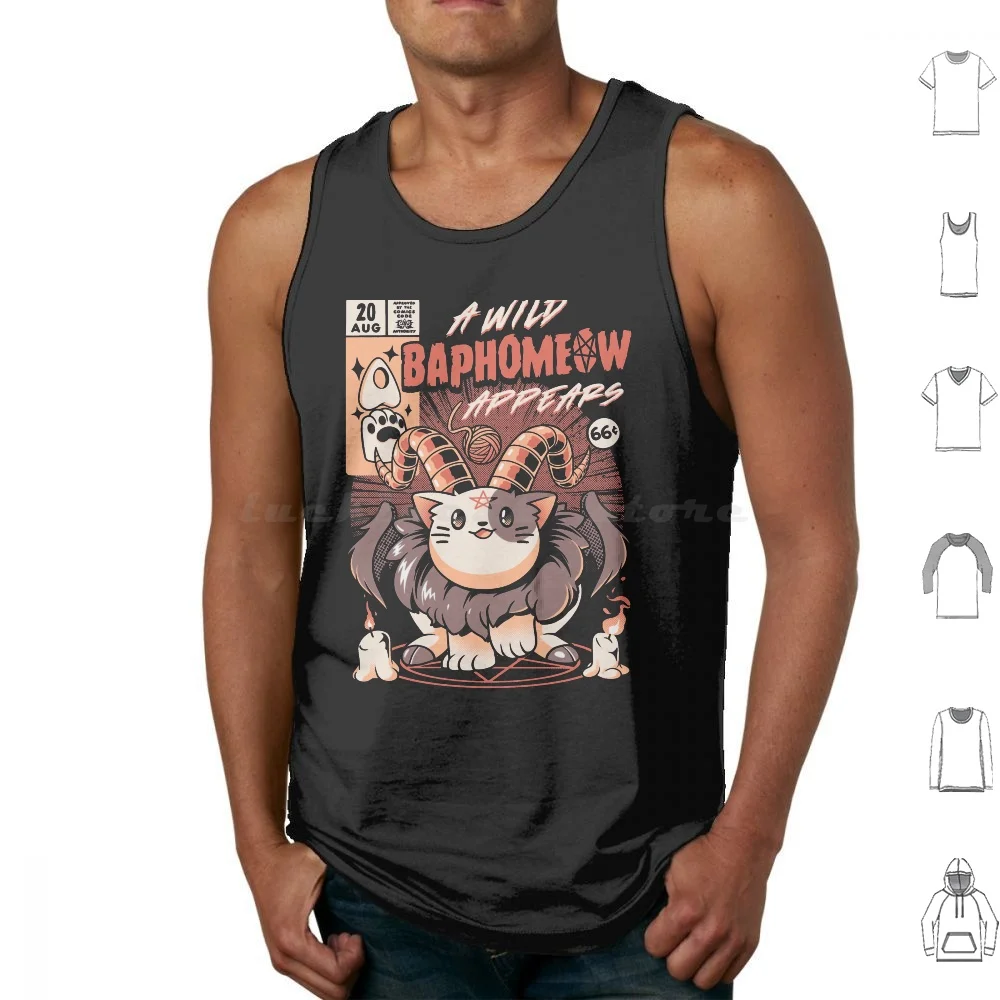 Baphomeow Tank Tops Vest Sleeveless Cat Kitty Cute Animal Funny Pun Devil Evil Dark Magic Magical Baphomet Meow Death Pur