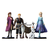 5Pcs Disney Frozen Figure Princess Elsa Anna Olaf Reindeer Decoration Toy Action Figures Cake Decoration Queen Model Toys Gift