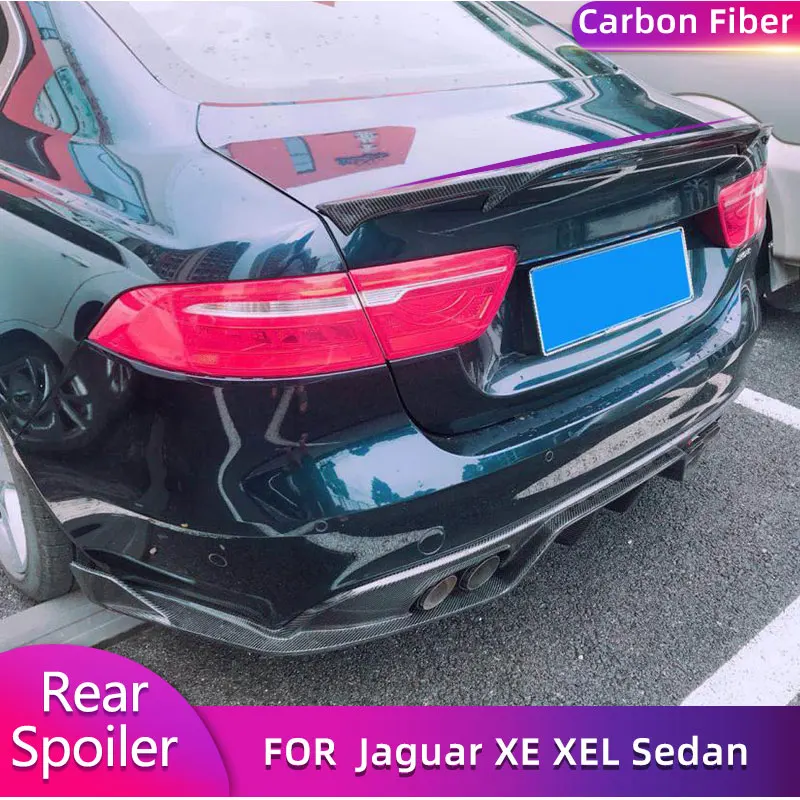 Carbon Fiber Rear Trunk Spoiler Wings for Jaguar XE XEL Sedan 4-Door 2015-2018 Car Racing Rear Spoiler Boot Lid Wing Lip