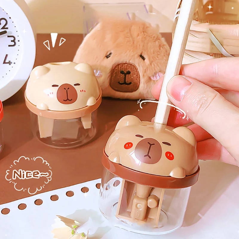 Cartoon Cute Capybara Pencil Sharpener Portable Mini Manual Pencil Sharpener Office School Supplies Student Stationery Gifts