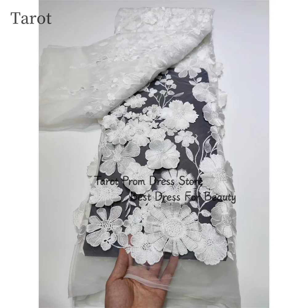 Tarot Gorgeous Lace Cocktail Dresses Boat Neck A Line Flowers Birthday Party Gowns Floor Length Saudi Women Evening Gown