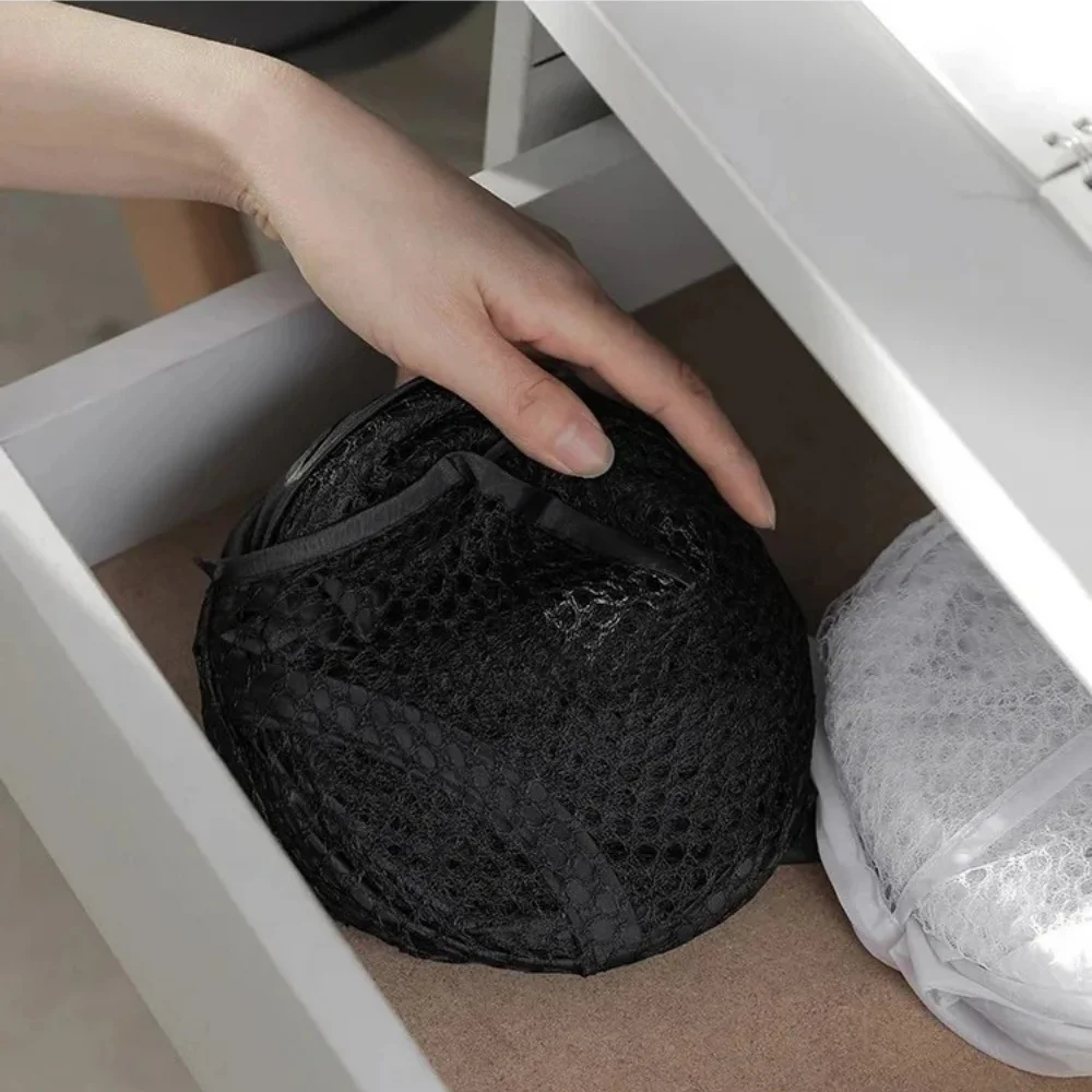 Folding Dirty Laundry Sorting Basket Washing Frame Bathroom Cloth Mesh Storage Bag Frame Bucket Laundry Organizers Storage Pouch