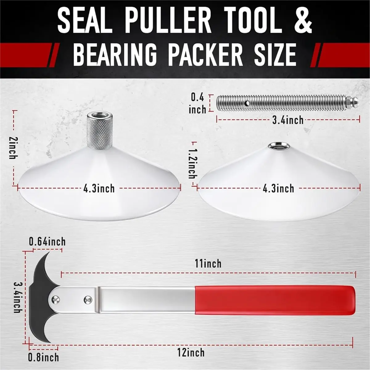 Seal Puller Tool & Bearing Packer Kit, for Wheel Hub Lubricant Filling and Gasket Removal Automotive Repair(Classic)