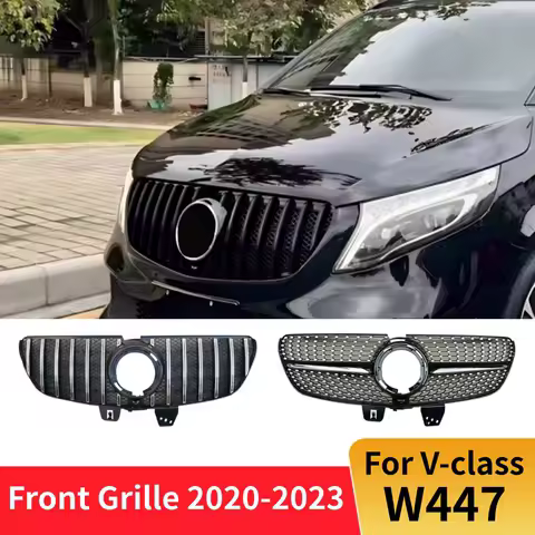 Front Bumper Mask Grille Grid Tuning Accessories For Mercedes Benz V Class W447 2020-2023 V220 V250 V300 GT Stars Style Body Kit