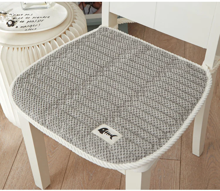 

Plush Dining Chair Pads Home Living Room Chair Seat Cushion Stool Mat Anti-slip Wear-resisting Washable