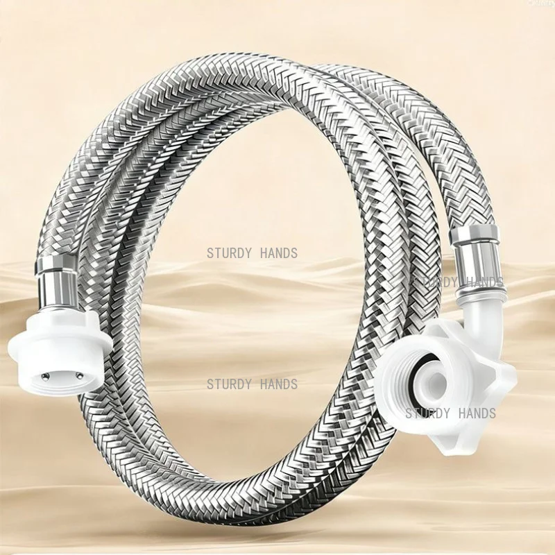 Stainless Steel 4-point Braided Hose Washing Machine Inlet Pipe Universal Household Inlet Pipe Household Hardware Accessories