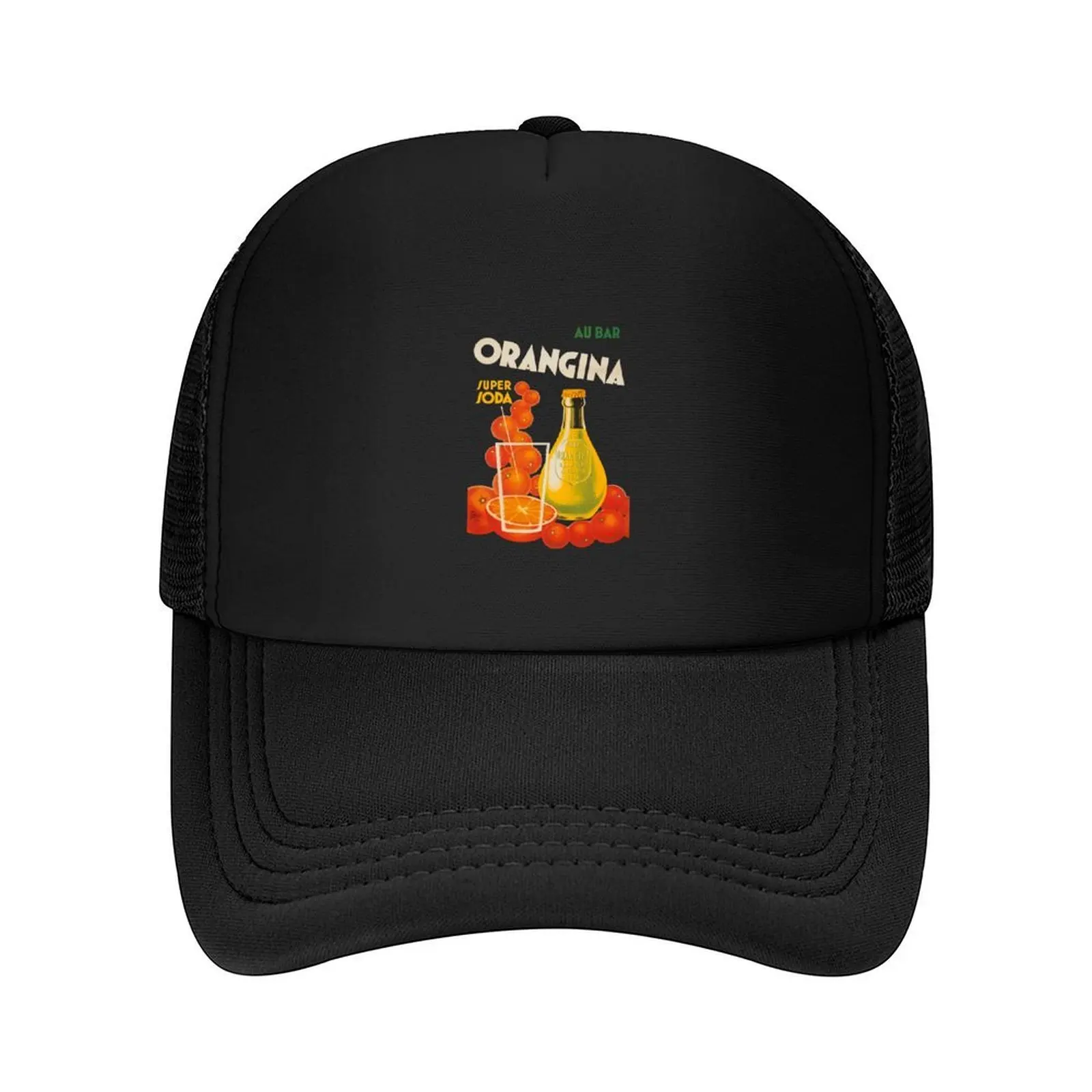 

Cocktail Poster Orangina Super Soda Au Bar Baseball Cap fashionable cute Sunhat Fishing cap Men Caps Women's