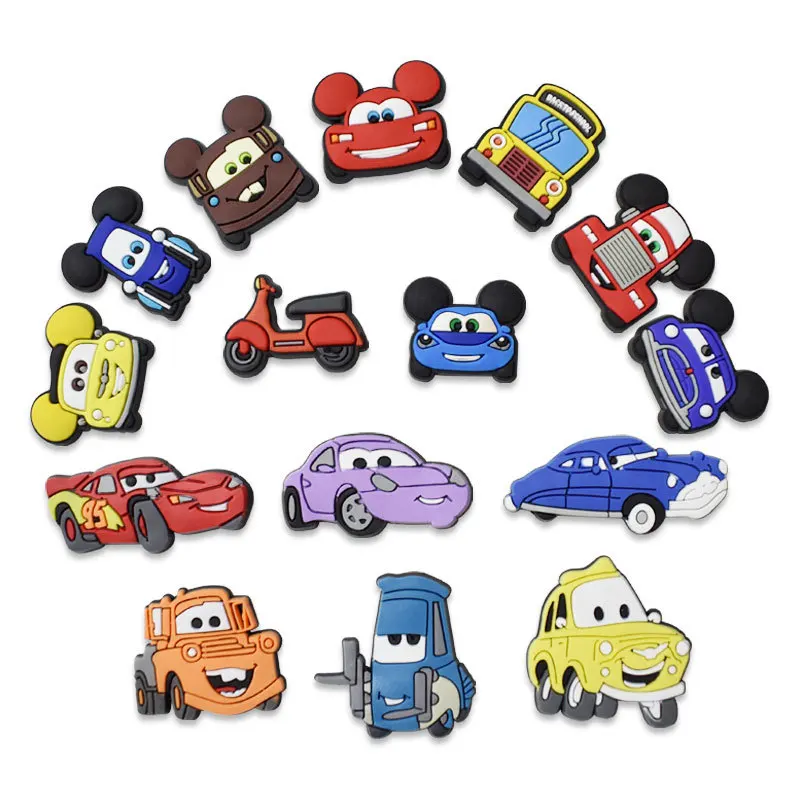 Cute Funny Car Shoe Charms for Clogs Sandals Decorations Charms Pack Sale shoes Accessories Shoes Decoration Kid Gifts