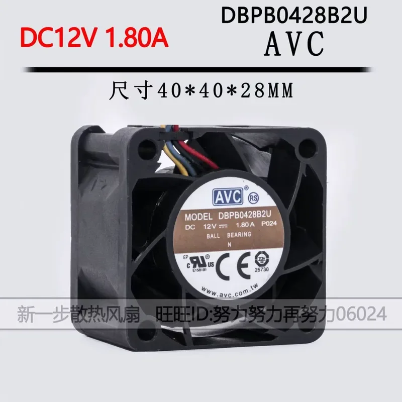 for DBPB0428B2U Original AVC 4028 12V 1.80A 4CM 4-wire PWM Temperature Controlled Ultra Violent Fan