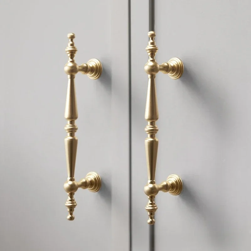 Golden kitchen cabinet pulls  Zinc alloy wardrobe cabinet door handles  shoe-rack drawer knobs  American-style furniture handles