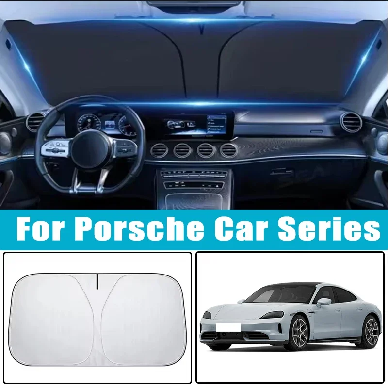 

Солнцезащитный экран для лобового стекла автомобиля для Porsche Cayenne, Macan, 718, 911, Panamera, Taycan, Boxster, Cayman – аксессуары для защиты от солнца