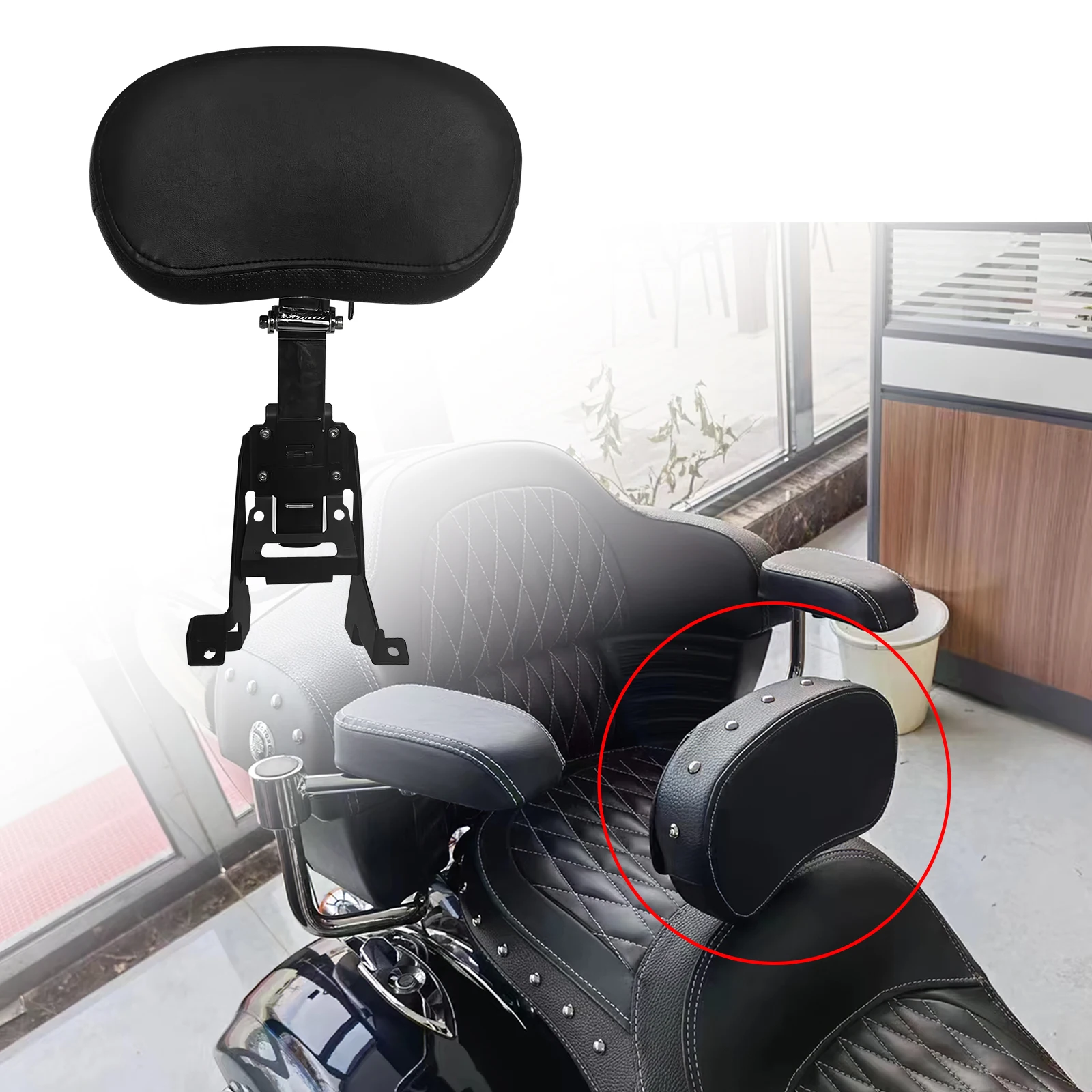 Для Indian Chief Classic Chieftain Roadmaster Vintage Dark Horse 2014-2020 Кожаная спинка водителя Pad Rider Sissy Bar