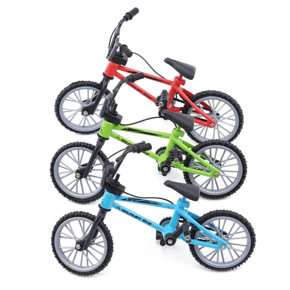 Mini Finger Mountain Bikes Diecast Nickel Alloy Stents Finger Bicycle Children Novelty Gag Toys Model Mini Portable Bike for Kid