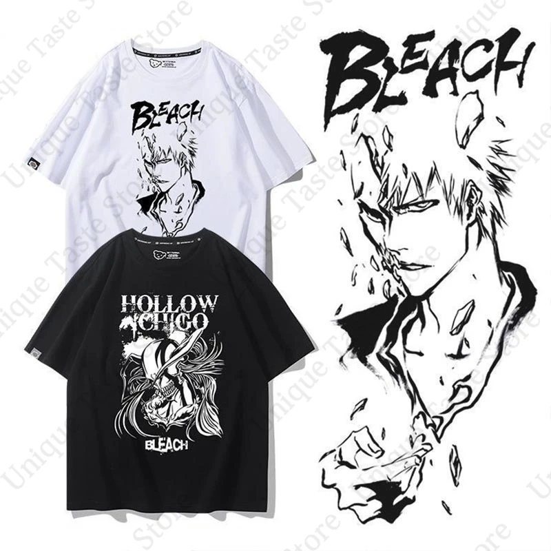 ‌BLEACH Thousand Year Blood War T Shirt Fashion Vintage Kurosaki Ichigo Print T-shirt Unisex Cotton Summer Short Sleeve Tee Tops
