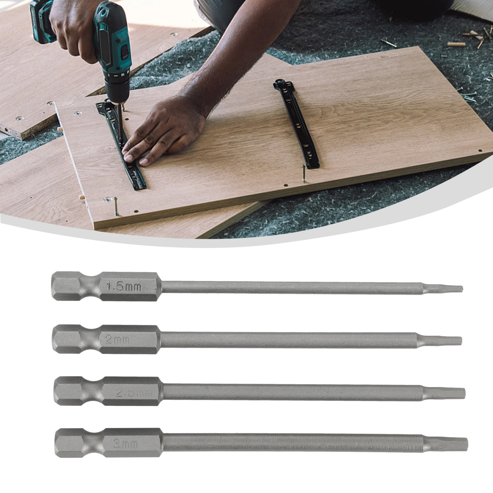 

4 Pcs set 1 4 Hex Screwdriver Bit Magnetic Electric Drill Hexagonal Screwdriver Head Power Driver Tool 1.5 2.0 2.5 3.0mm
