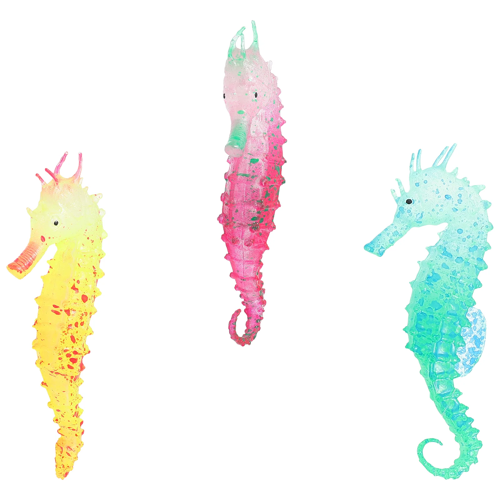 

3 Pcs Fish Tank Landscaping Seahorse Landscape Accessory Aquarium Ornament Accessories Decoration Supply Silica Gel Tabletop