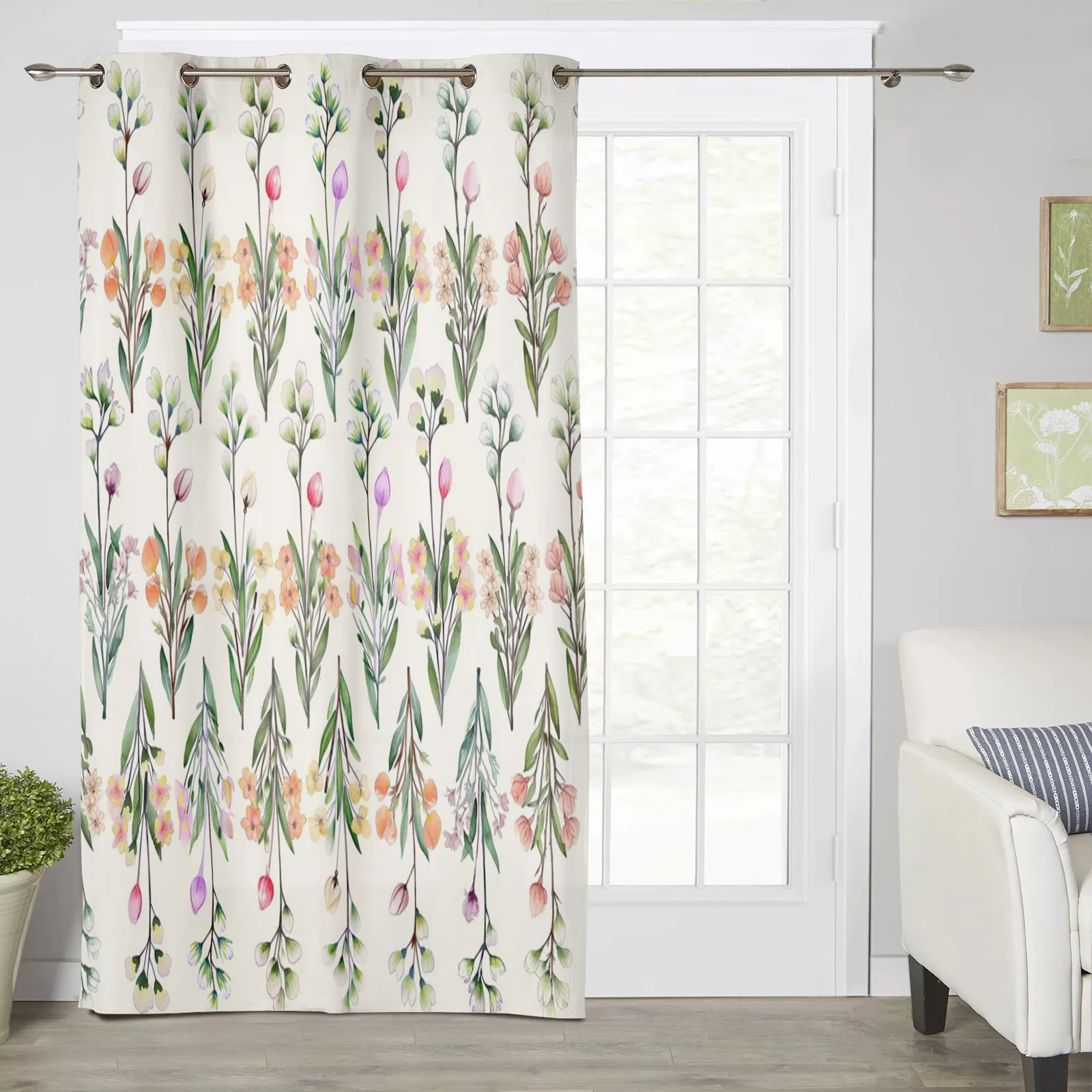 Flowers Foliage Modern Window Curtains for Living Room Bedroom Curtain Kitchen Treatment Blinds Drapes