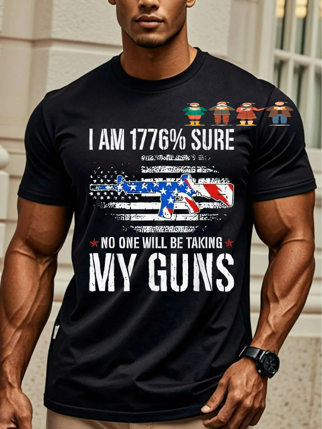 Patriotic American Flag Gun Rights Supporters T-Shirt 100% Cotton O-Neck Short Sleeve Summer Casual Mens T-shirt Streetwear