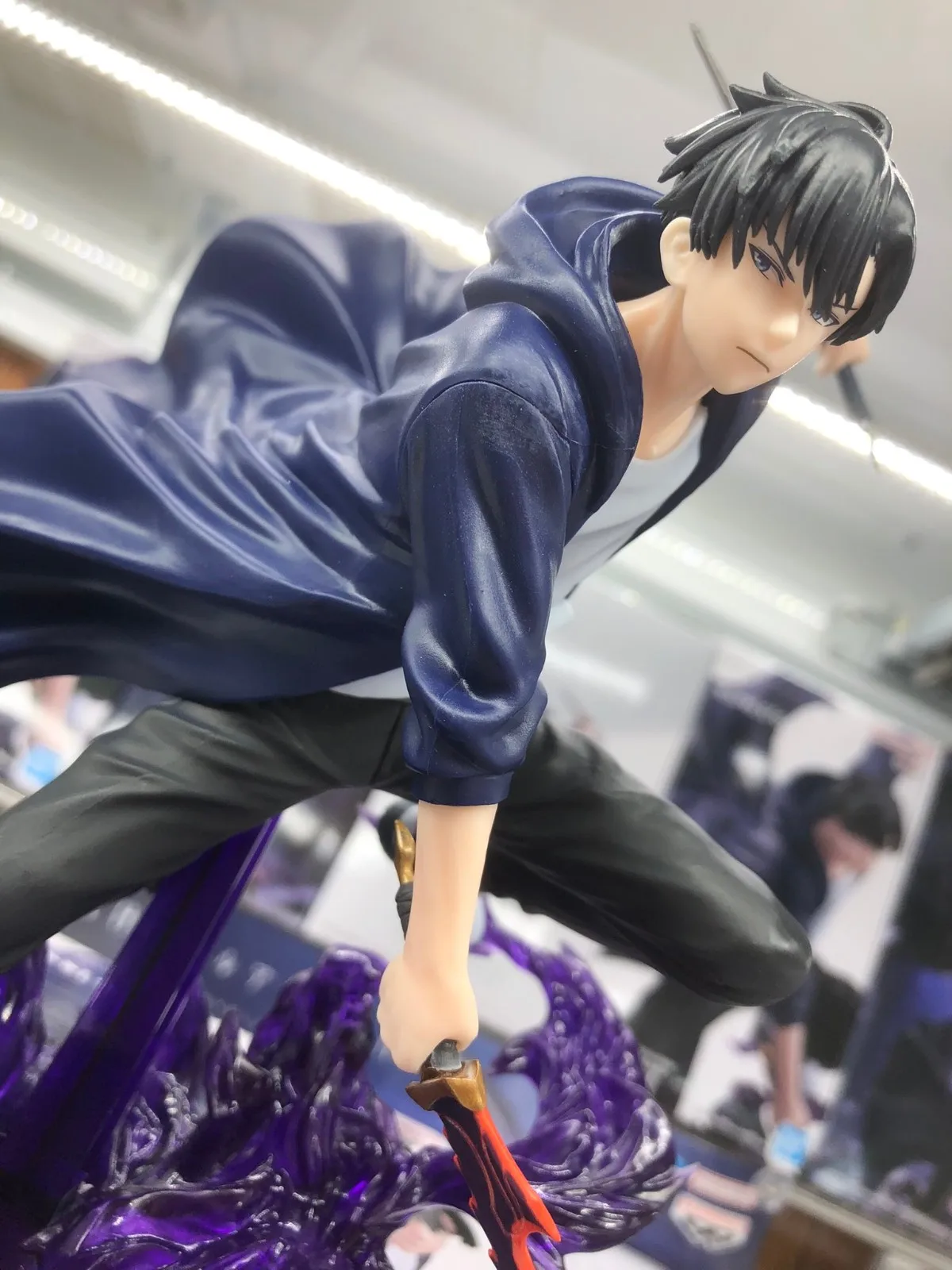 13CM Anime solista livellamento Figura Sung Jin Woo Edizione animata ESPRESTO Eccitare Motions-1 Modello di scena di battaglia Bambola giocattolo Regalo in PVC