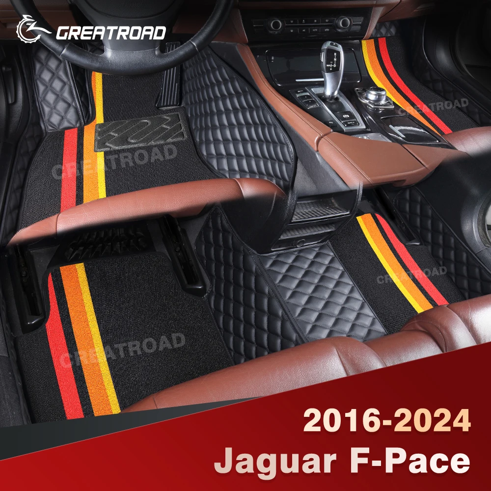 

For Jaguar F-Pace 2016-2024 Double Layer Car Floor Mats Custom Auto Carpet Cover Interior Accessories