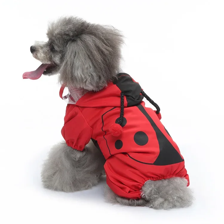 

MEIQIPETBABY strawberry dog raincoat universal reflective pet raincoat dog outdoor poncho