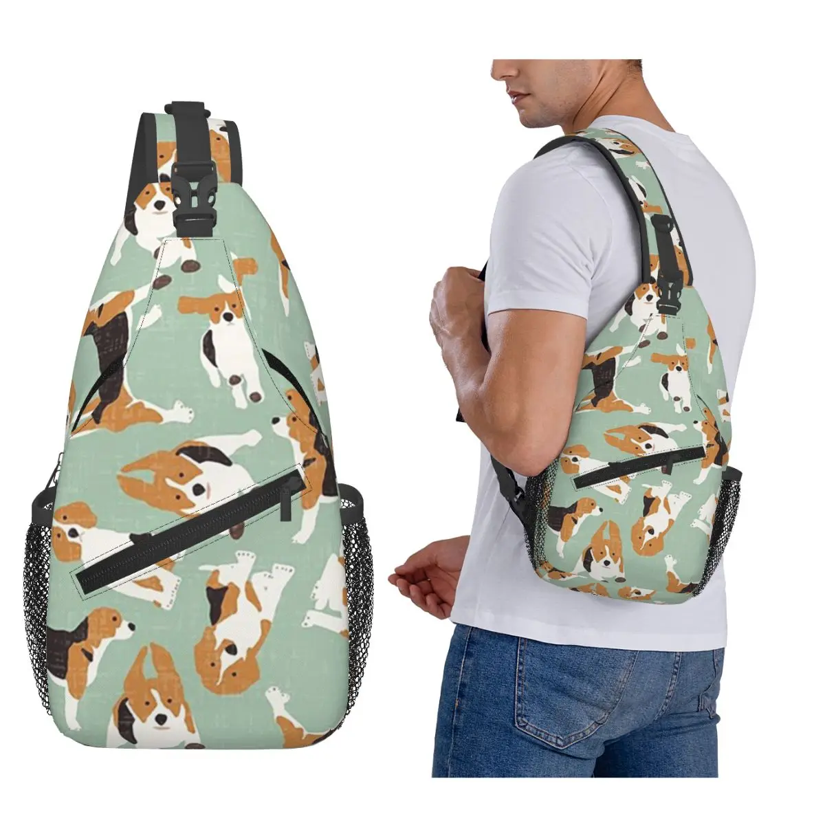 

Beagle Scatter Mint нагрудная сумка мужской рюкзак через плечо нагрудная сумка дорожный походный рюкзак сумка на плечо