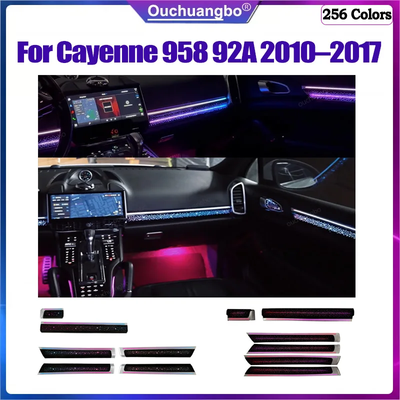 ouchuangbo LED Ambient Light For Cayenne 958 2011-2017 lumini ambiental retrofit environmental Interior ambiente kit backlight
