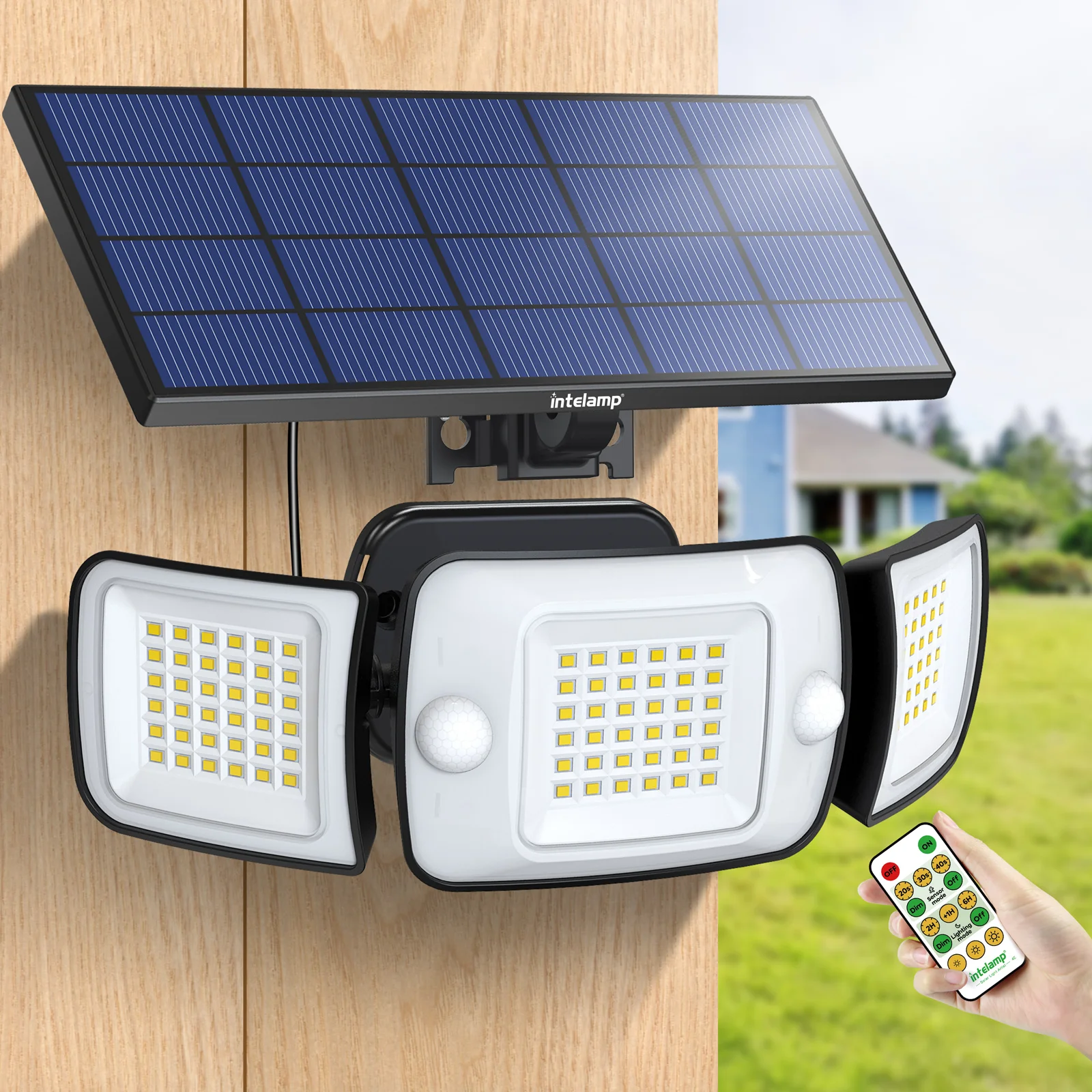 

intelamp Solar Outdoor Light Motion Sensor Waterproof Bright Wall Street Lamp For Garden Yard Path Garage Stairs Porch