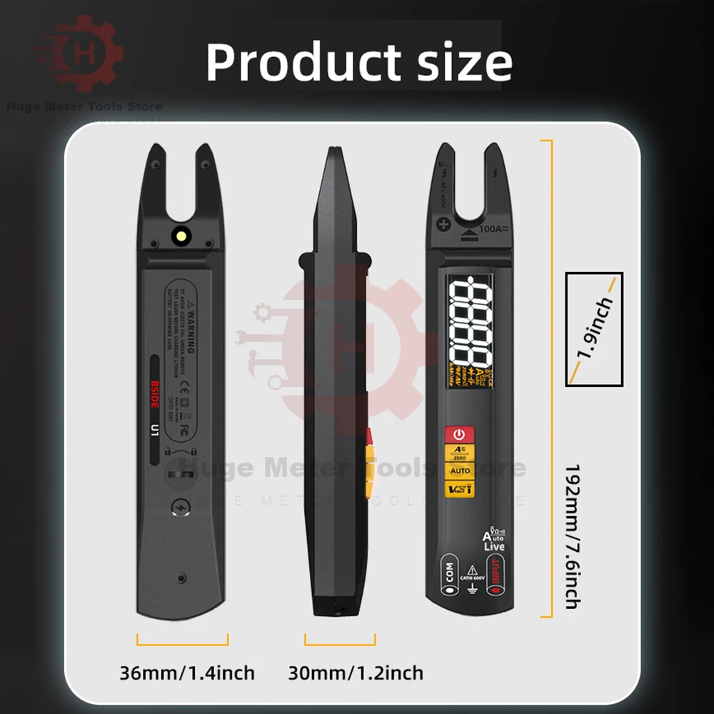 3-in-1 Digital Clamp Meter Multimeter DC AC 100A Smart Ammeter Pliers NCV Current Auto Multimeter Voltage Ohm Electrical Tester