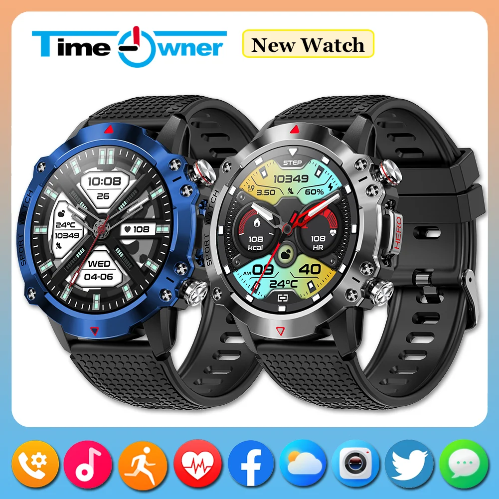 

Time Owner 2024 Men's Smartwatch Bluetooth Calling Waterproof Outdoor Sports watch Featuring a 1.39-inch HD Large Screen