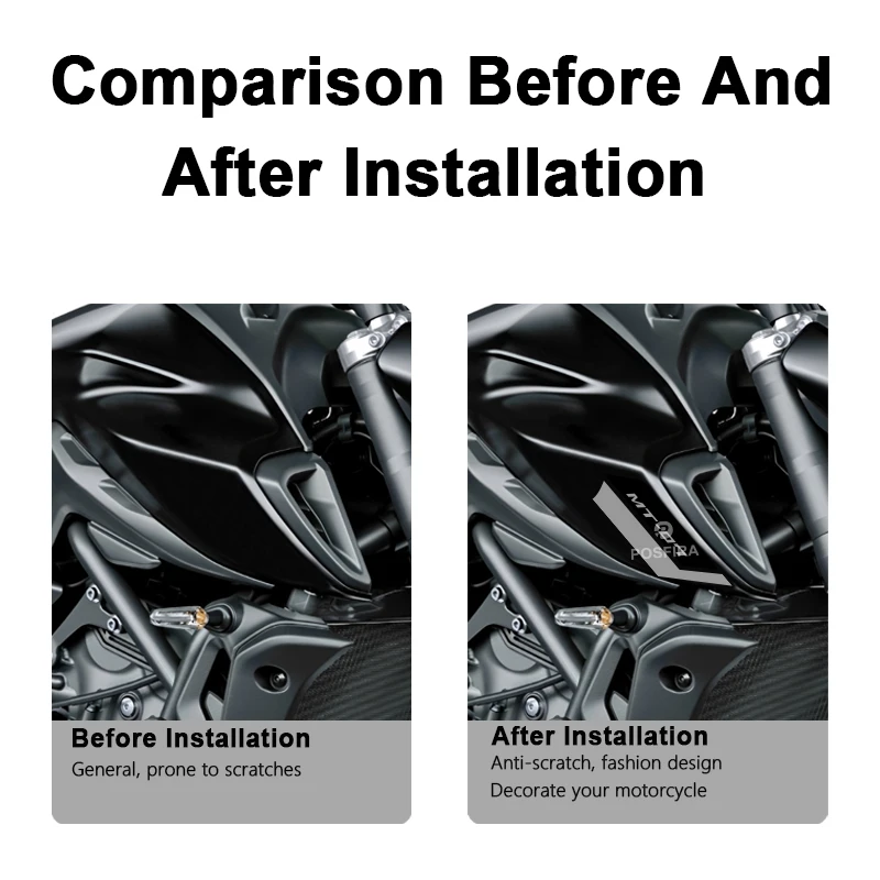 POSFIRA 오토바이 스티커 비닐 데칼 for Yamaha MT07 2024 2023 2022 MT 07 MT-07 방수 오토바이 스티커 액세서리