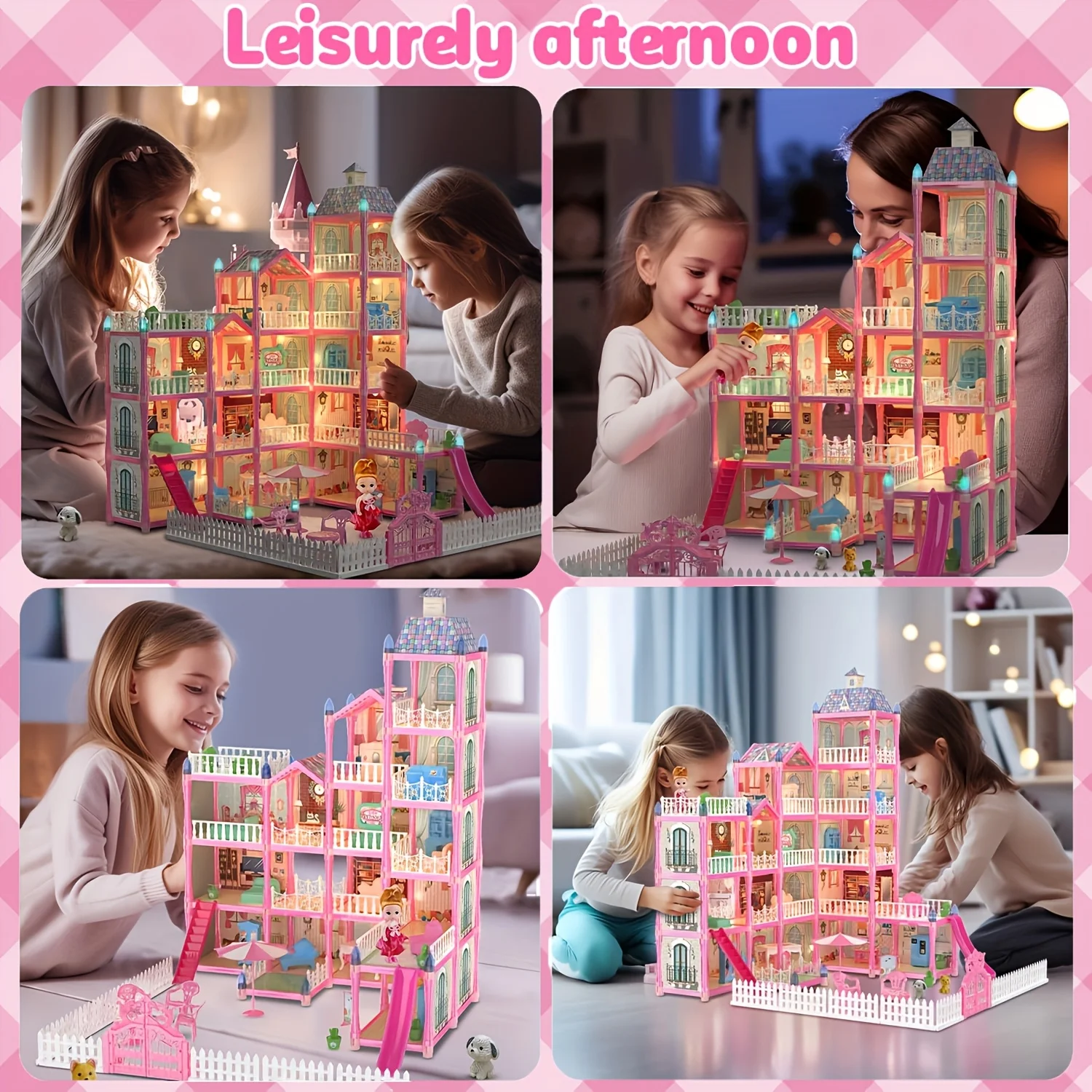 Mädchen Villa Schloss Modell Baustein Sets DIY Ziegel Spielzeug Puppenhaus Villa Kinder Pretend Spielen Spielzeug für Mädchen Geschenk