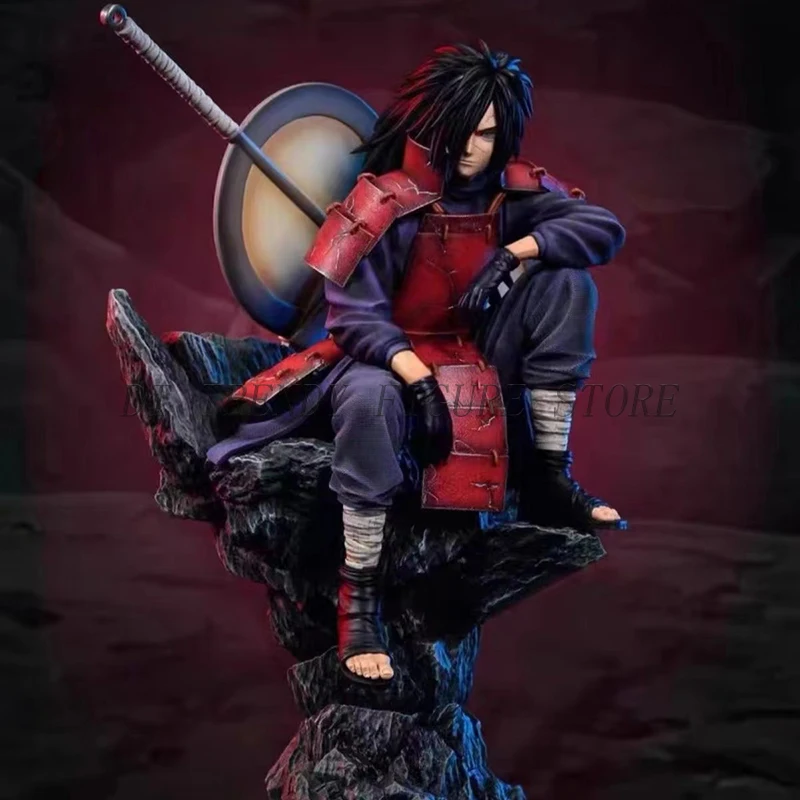 

28cm Anime NARUTO Sitting Posture Uchiha Madara Action Figure PVC Collection Statue Model Desk Ornaments Toys For Childs Gifts