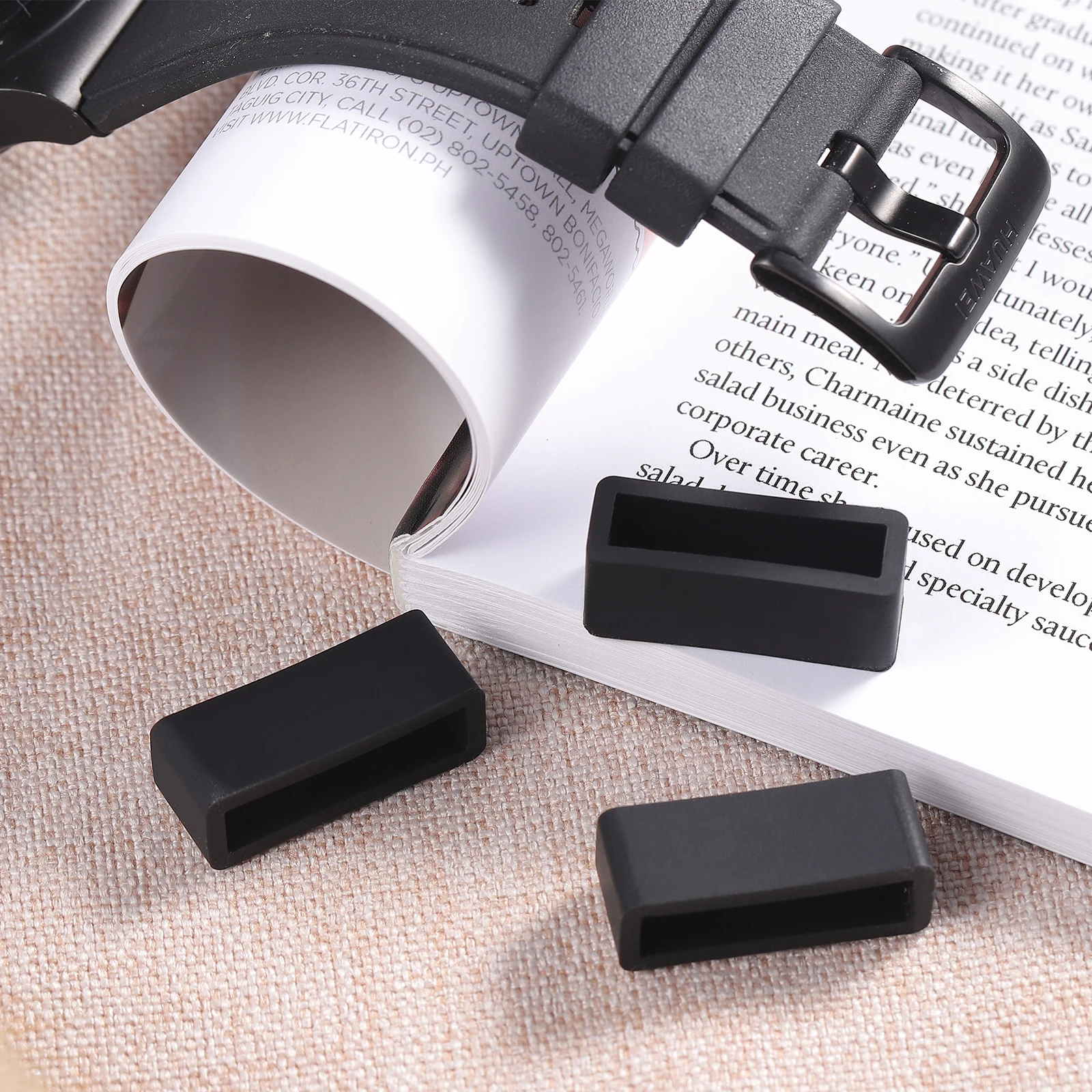 

Silicone Watch Strap Loops Bands Holder 22mm Diameter Soft Durable Replacement Accessories High Quality Ring Easy Install Slide