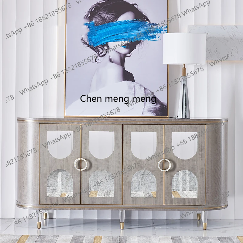 

Solid wood dining side cabinet modern simple entrance, living room, locker