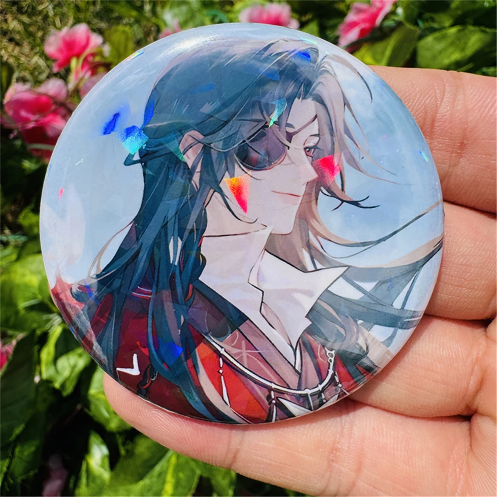 58mm 애니메이션 ‌ 천국 공식의 축복 ‌   Xie Lian San Lang Hua Cheng 코스프레 의상 배지 핀 SPTE Tinplate 브로치 크리스마스 선물