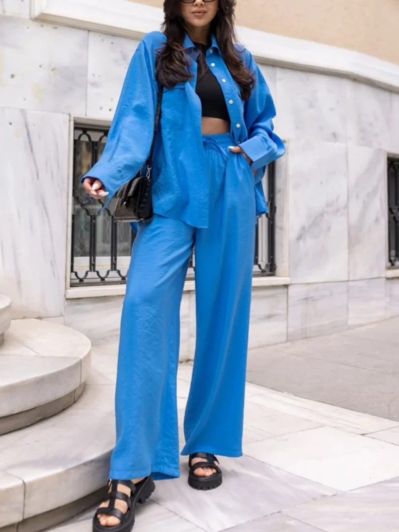 

Streetwear 2 Piece Sets Women Outfit Summer Clothes Women Shirt Top and Pant Sets OL Style Two Pieces Woman Set Casual Tracksuit