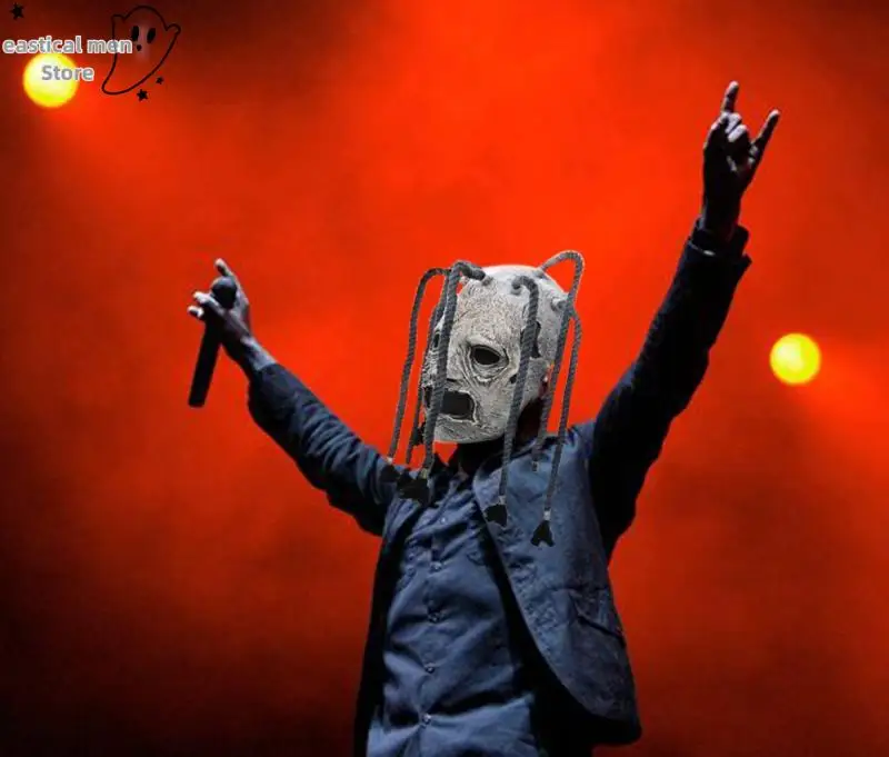Máscara de Cosplay de Halloween, máscara de banda de Rock, accesorios de disfraz, fantasía, sombreros de látex para hombres, casco masculino de mascarada de Halloween