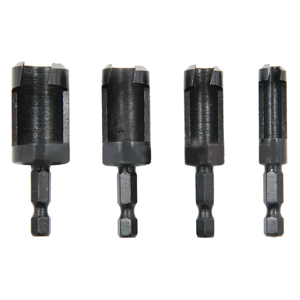 4Pcs Hex Shank Wood Plug Hole Cutter Drill Bit Plug Cutter Bored Hole Wood Tenon Woodworking Drilling Tools 6mm 10mm 13mm16mm