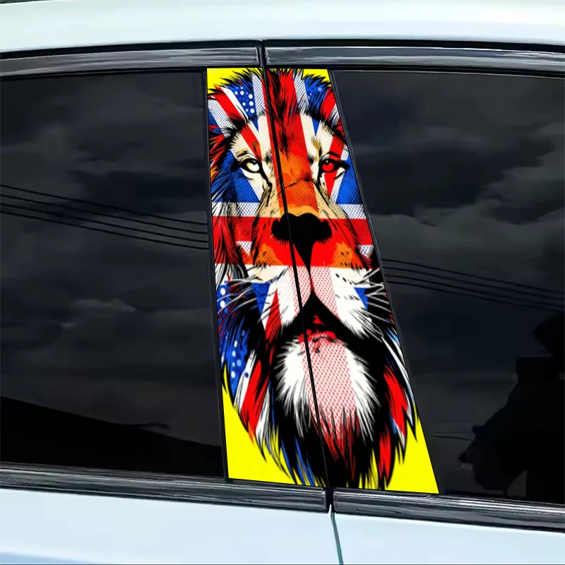 قطعتان من لافتة يونيون وملصق عمود الأسد B المتلألئ على شكل نجمة، مقاوم للماء والخدش، مناسب لجميع الموديلات