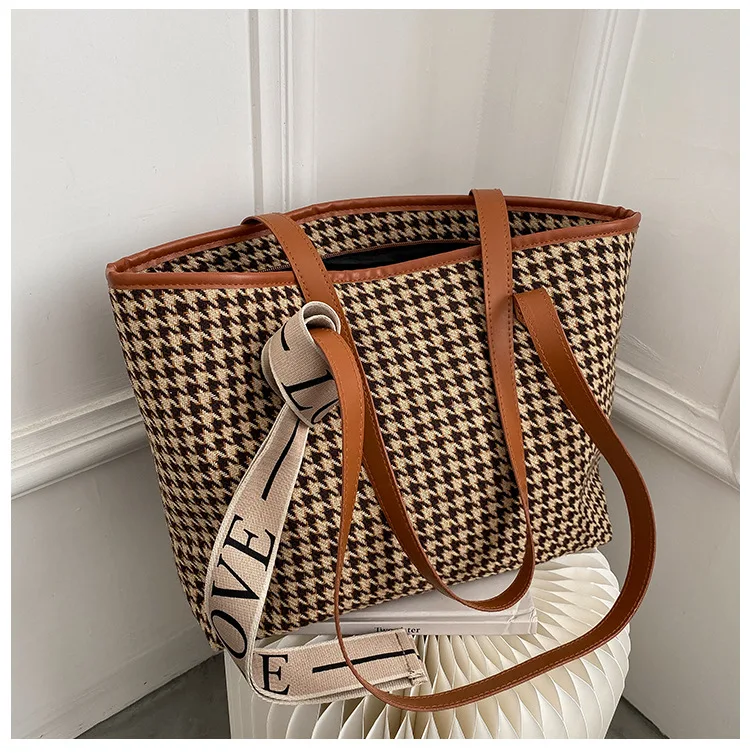 Women Plaid Handbags Shoulder Tote Bag Ladies Purse Crossbody Leather Handbag Fashion