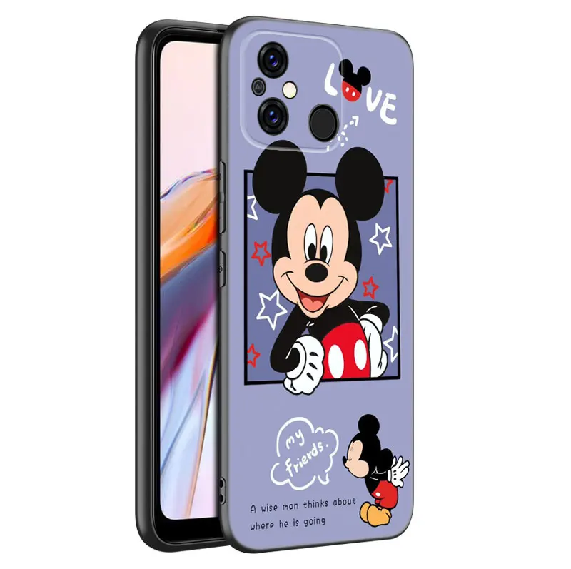 Cute M-Mickey Mouse Black Phone Case For Xiaomi Redmi 11 Prime 11A 12C 13C A1 A2 + 12 4G 10 5G 8A 9A 10A 9C 10C 9i 12R Note 9T