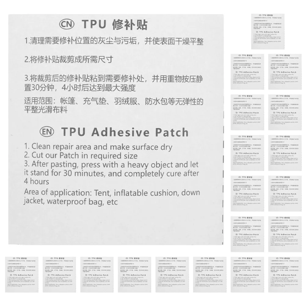 

20Pcs Clear Tpu Repair Patch Heavy Duty Adhesive Sticker for Inflatables Swim Rings Air Mattresses Tents Raincoats Vinyl